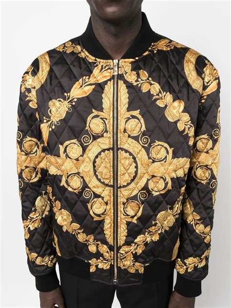 versace baroque print quilted bomber jacket|Versace Maschera Baroque.